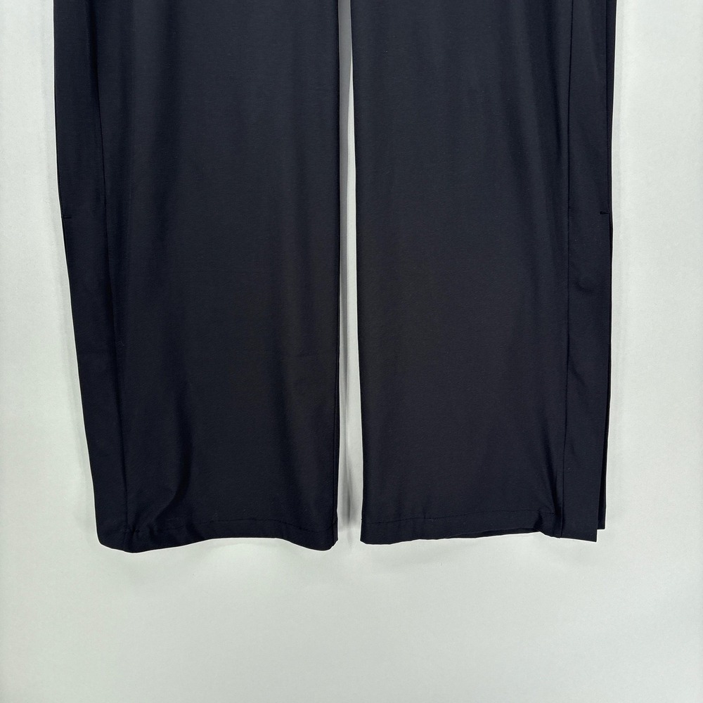 Athleta Pants Womens 6 Black Wide Leg Pull On Zip Pocket Snap Vent Stretch 30" - Picture 3 of 12